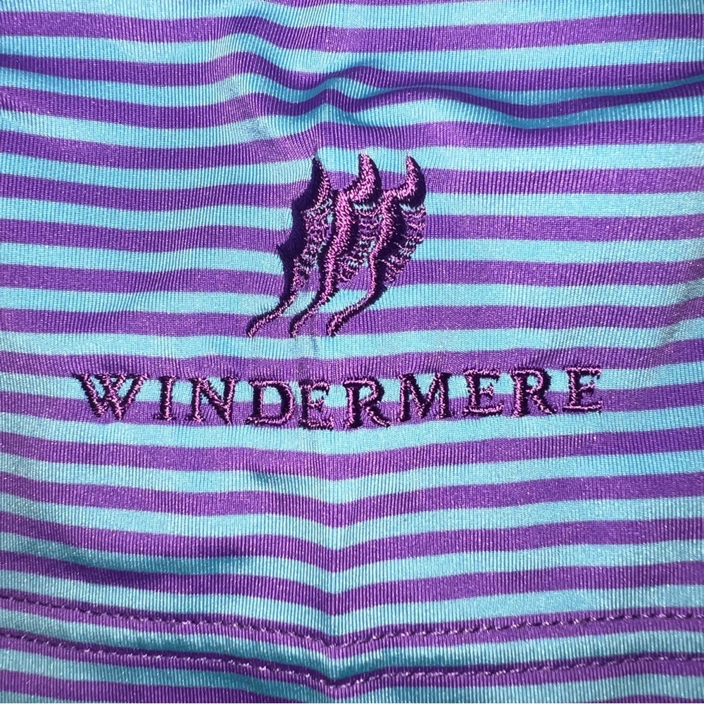 FootJoy Men’s XL Blue & Purple Striped Performance Polo – Windermere Logo - Picture 5 of 8